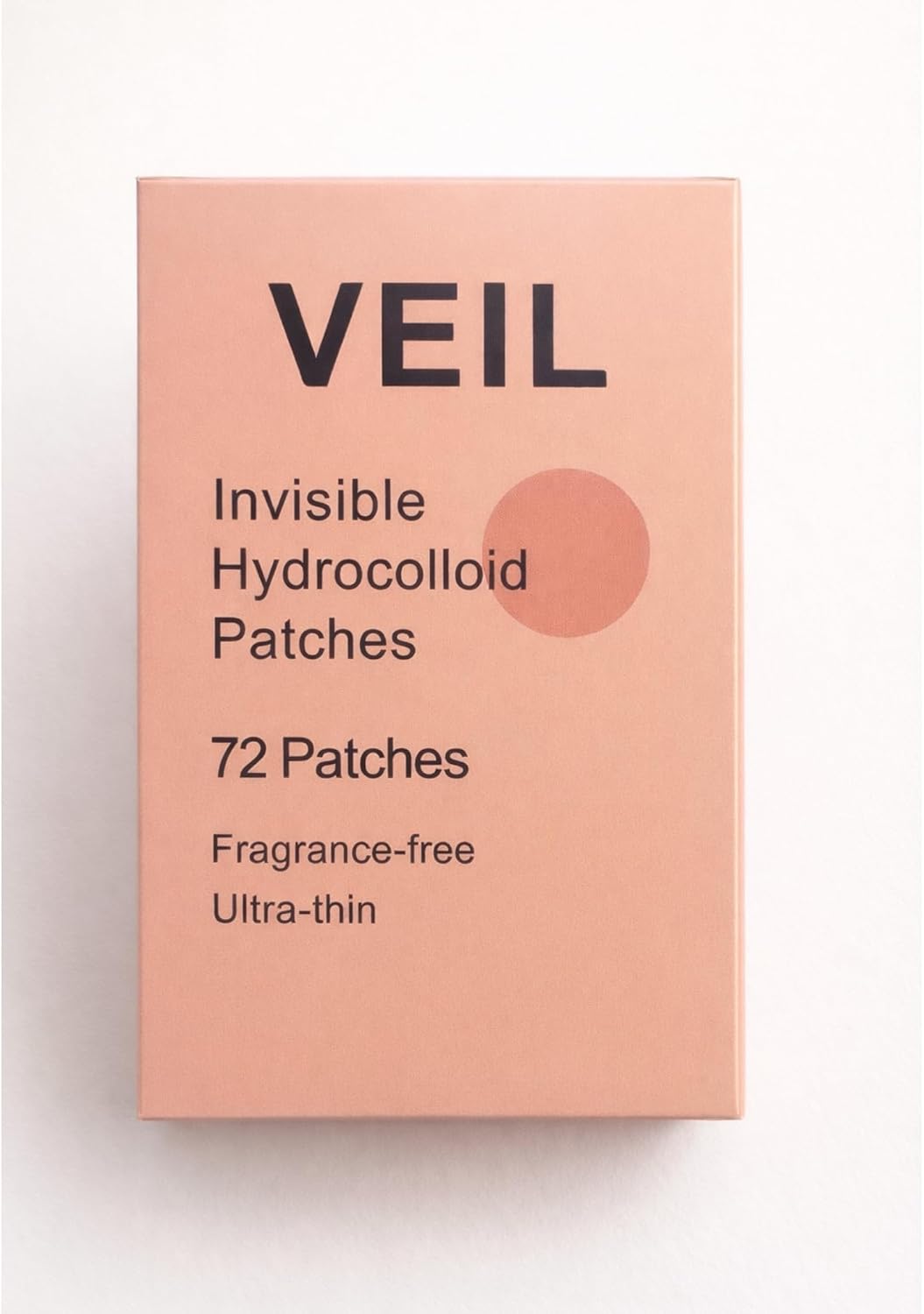 Peach Veil box containing 72 invisible hydrocolloid patches